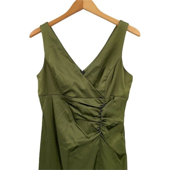 Vintage Y2K Betsy & Adam by Linda Bernell Green Satin Sheath Dress Size 12 - Picture 3 of 5